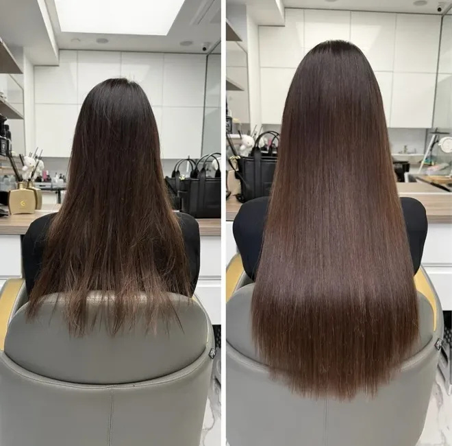 Długie włosy po przedłużeniu — salon Wrocław Popowice